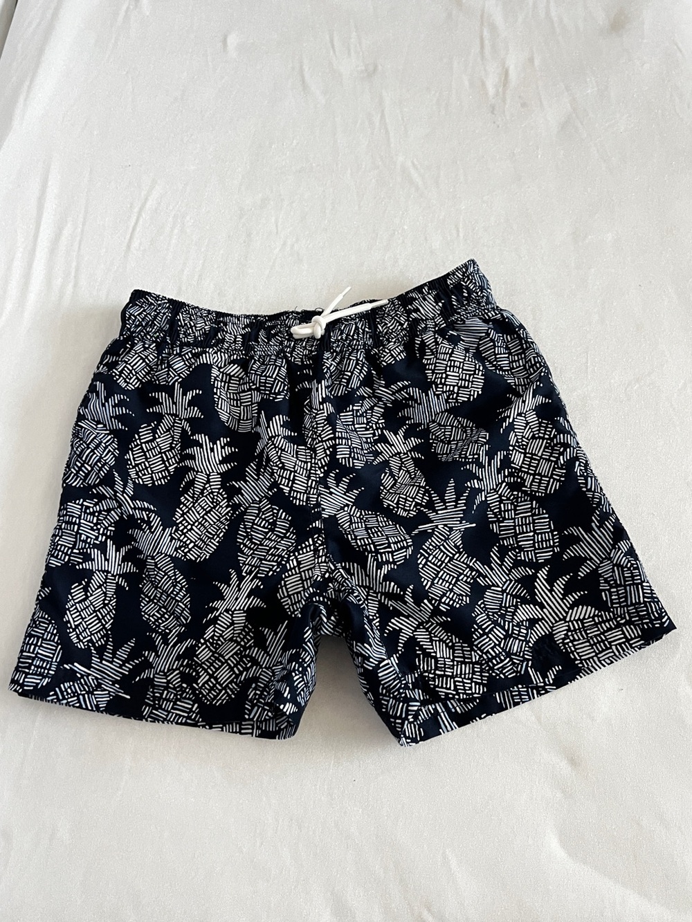 Janie And jack Pineapple Print Swim Trunk Shorts Size 6 Kids Built-In Mesh Liner